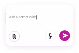 Chat input field displaying Ask Norma with text.