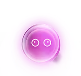 Glowing purple Norma AI avatar icon with eyes.